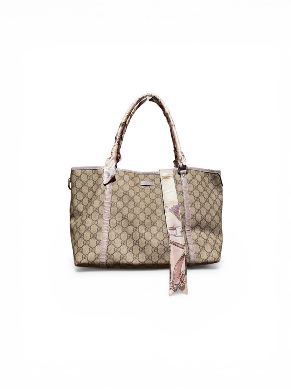 Gucci Monogram Tote Bag with Lilac Trim - Picture 14 of 15